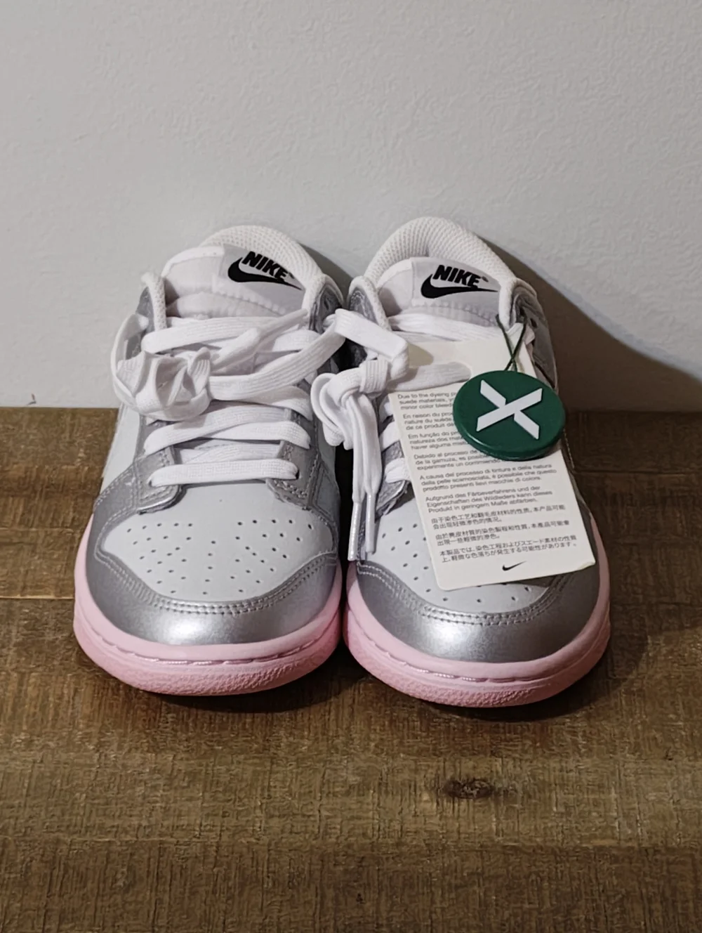 Nike Dunk Low LX 'Metallic Silver Pink Foam' Kid's Size 4Y / Women's 5.5